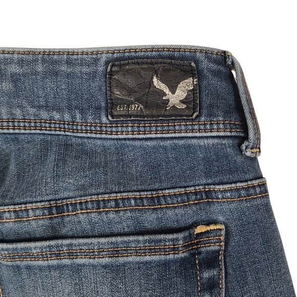 American Eagle Jeans Women 6 28x30 Low Rise Kick Boot Medium Wash VTG * - Picture 7 of 14